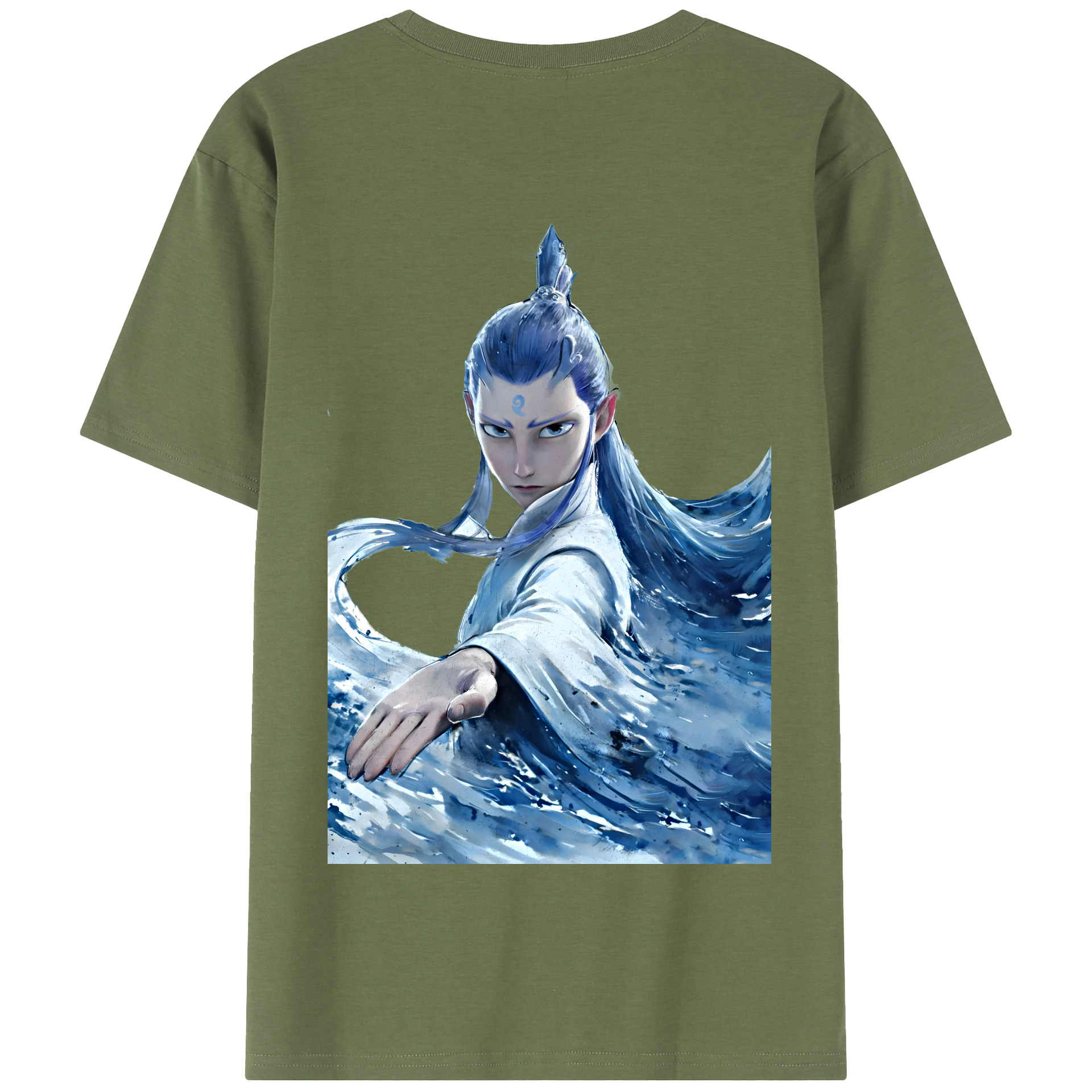 （画像用） Ne Zha 2 ナタ 魔童の大暴れ 綿100％半袖Tシャツ（背面プリント）
